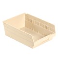 Global Industrial Shelf Storage Bin, Polypropylene, 4 in H, Tan 184838BG